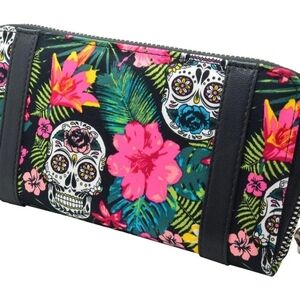 Floral Skull Print Wallet